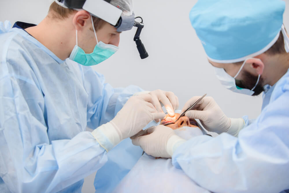 The operation for eyelid surgery