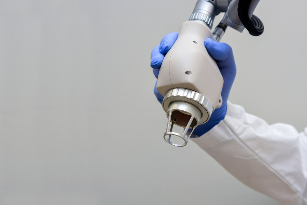 A handpiece of a fractional laser machine