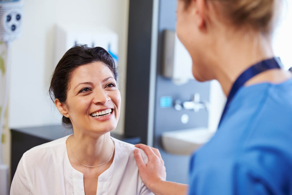 Women’s patient under the reassurance by professionals